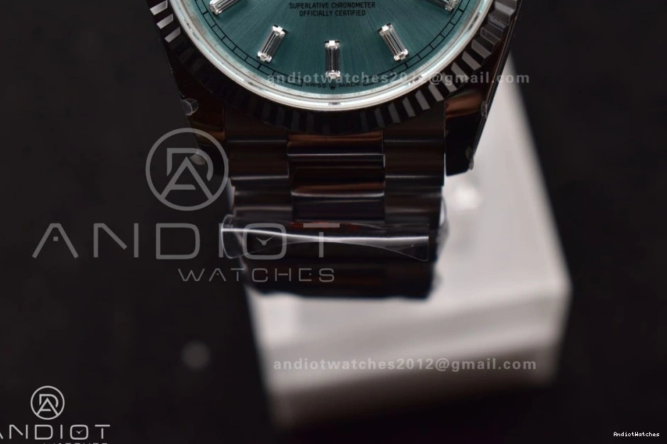 V5 vr3255 QF with Light (Gain Steel Weight) Diamond Bracelet 904L on Blue SS President Best 36 Edition Stick DayDate 682 NewStyle Dial 0426